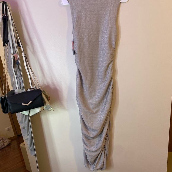 Harley & June Elegant Silver Shimmery Bodycon Sleeveless maxi Dress size medium - Picture 7 of 11